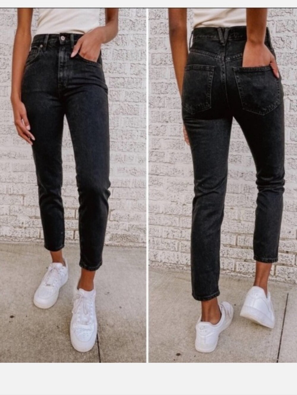 NWOT Free People Stove Pipe Jeans in Black Out Size 30